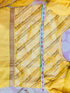 Yellow Embroidered Anarkali Suit Set