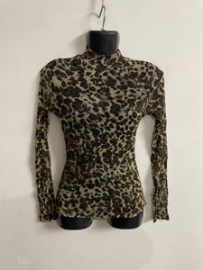 Shimmery Sheer Cheetah Print Top