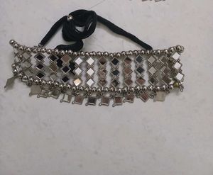 Mirror Jwellery Set Earings And Necklace