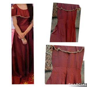 Beautiful Brown Gown, Alterable,Margin Available