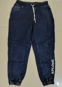 Women Denim Joggers - Xplore Print