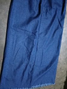 Denim Skirt with Raw Hem