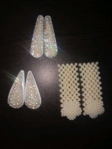 Pearl Embellished Hair Clips (Set of 3)