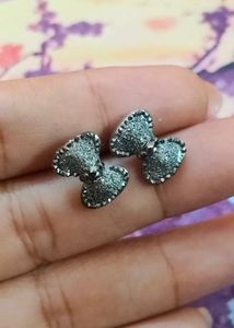 Sparkly Bow Stud Earrings