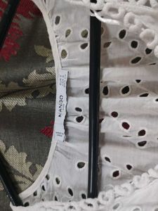 MANGO brand- White Embroidered Dress