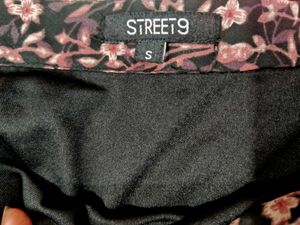 Tiered Floral Print Black Boho Skirt
