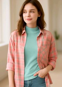 Pink Plaid Button-Down Shirt