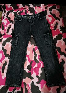 Gray And Black baggy cargo Jean&#39;s