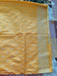 New Unused ChanderiSilk ReshamWork Saree StichedBl