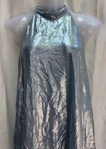 121212. Shiny Silver Mini Dress