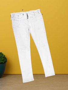 N@08 Size-32 White Denim Jeans