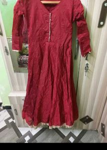 Elegant Maroon Anarkali Kurta Set
