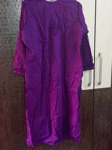 Purple Embroidered Kurta