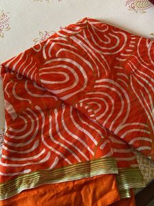 Orange Patterned Saree