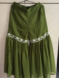 Green Embroidered Sharara Set