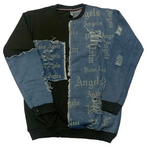 Palm Angels Denim Patch Sweatshirt Size 38