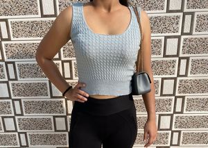 Cute Blue Sleeveless Top