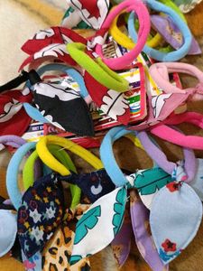 Rabbit ear rubber band multicolor set of 16