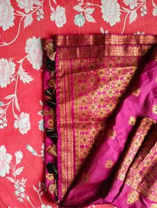 Pink Mekhela Chador