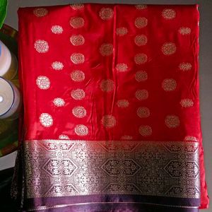 🛍️ Red Banarasi Silk Saree ⭐⭐⭐⭐⭐