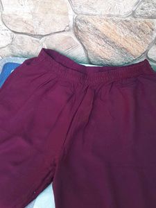 Wine color Kurta Pant Set