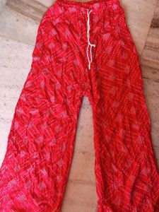 Red Printed  Pant