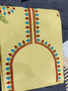 Cotton Unstitched Suit With Chiffon Dupatta