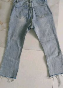 Cropped Flared Jeans | Light Wash | Size S