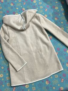 Elegant Beige Hooded Coat