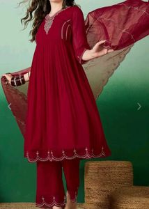 Floral A-line Kurta And Sharara With D