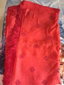Elegant Red Saree