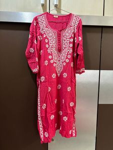 Original Chikankari Light Red Kurta