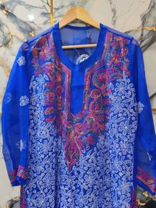 Brnad NEW Blue jaal chikan Kurta