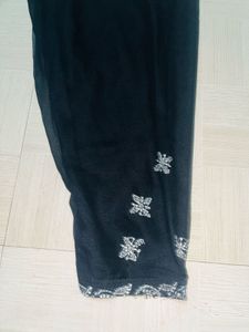 Elegant White Embroidered Kurti Set