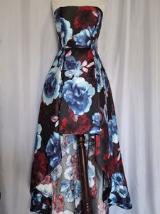High Low Strapless Floral Dress