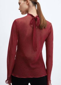 Mango Tie Neck Top