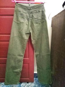 Olive Green Loose Fit Jeans