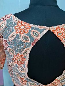 Elegant Peach Floral Blouse