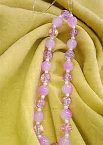 Pink Beaded Phone Charm