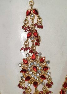 Red &amp; Gold Indian Bridal Jewelry Set