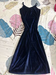 Navy Velvet Slip Dress