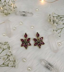 Floral Drop Pink Earrings(TP-OE-25)