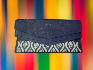Navy Blue Floral Wallet