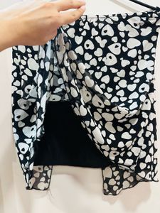 Black Heart Print Bustier Tube Top