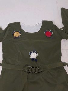 Green Mini Partywear Dress