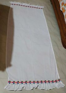 Beautiful White Dupatta With Small Colourful F