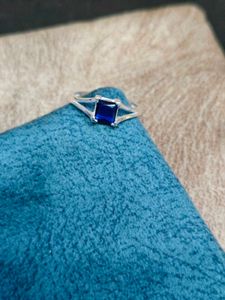 Pure Silver Ring In Blue Stone