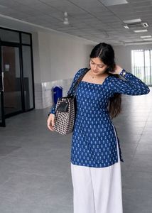 Blue Printed Kurta