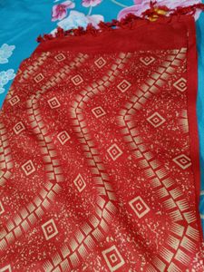 Red Patterned Scarf