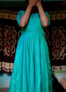 Peacock 🦚 Blue Double Layered Flair Dress